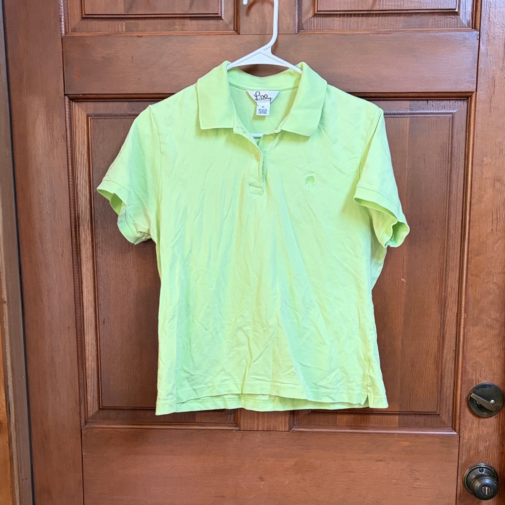 Lilly Pulitzer Light Green Polo Shirt Size XL